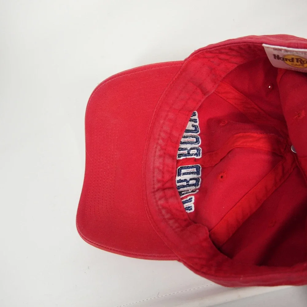 Vintage Hard Rock Cafe Maui Hawaii Baseball Dad Cap Men OSFM Red Embroidered Hat